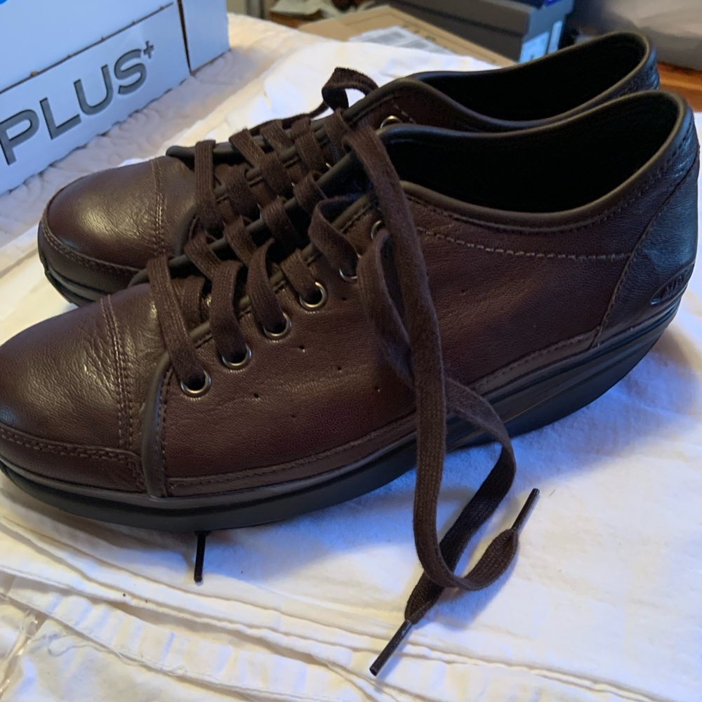 MBT brown leather “rocker” walking shoes